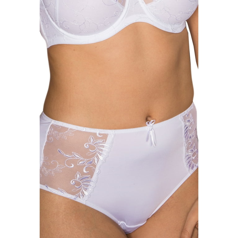 Women's Pour Moi 3804B Imogen Rose Embroidered Brief Panty (Latte