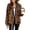 Brown, variant on Womens Fleece Jacket Fuzzy Stand Collar Western Aztec Snap Button Down Jacket Outerwear with Pockets