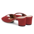thumbnail image 3 of YDN Women Open Square Toe Slide Sandals Slip on Low Chunky Heel Mules Casual Dressy Shopping Heeled Slides Size 7 Red, 3 of 5