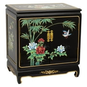 Oriental Furniture Black Lacquer End Table
