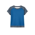 thumbnail image 5 of BUIGTTKLOP Summer Tops for Women Denim Patchwork Short Sleeve Shirts Crewneck T Shirts Trendy Clothes 2026, 5 of 6
