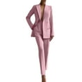 thumbnail image 2 of Aueoeo Women's 2 Piece Outfit Long Sleeve Blazer with Pants Elegant Business Suit Sets Dressy Fashion Spring Outfits, 2 of 4