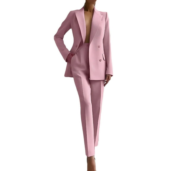 STETMN Women's Business Office Suits Dressy Button Blazer Pant Casual Work 2 Piece Outfits