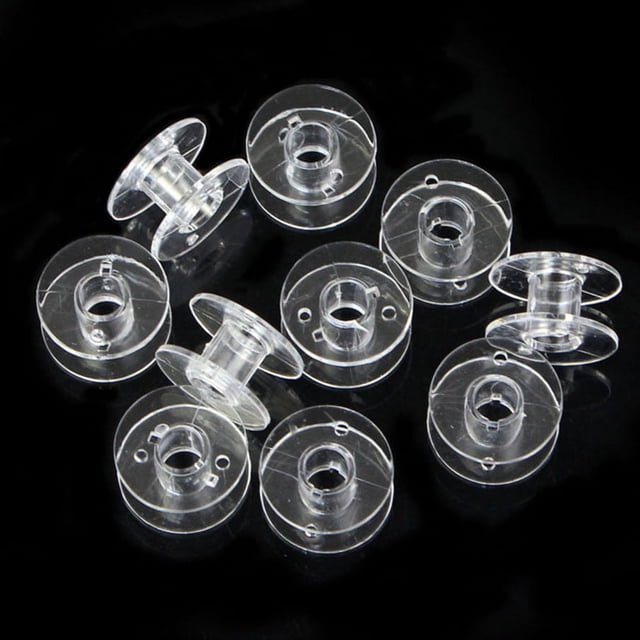 LSLJS Lots 10 Bobines en Plastique Transparent pour Machine à Coudre, Janome Singer
