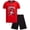 Red/Black Homerun Legend, variant on Boys Pajama Set Crewneck Boys Sleep Shirt and Pajama Shorts Sleepwear Set 2 Piece
