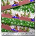 thumbnail image 2 of Soimoi Green Poly Georgette Fabric Car & Pine Tree Nature Print Fabric by the Yard 52 Inch Wide, 2 of 3