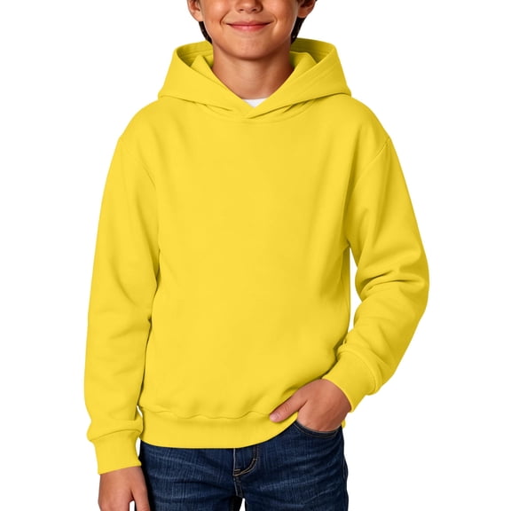zbxnLI Kid's Hooded Sweatshirts Cotton Long Sleeve Pullover Sweatshirt Fall Basic Loose Comfortable Casual Tops