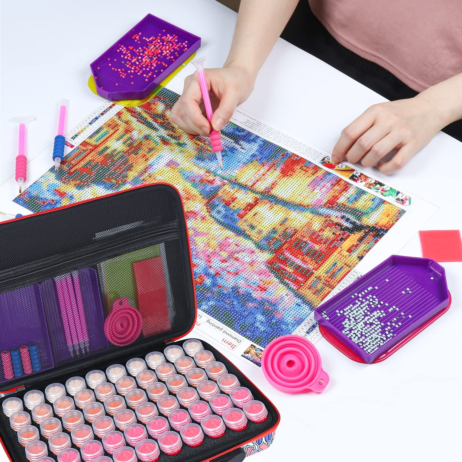 Sunnycome Painting Accessories with Tray and Diamond Pen for Adult