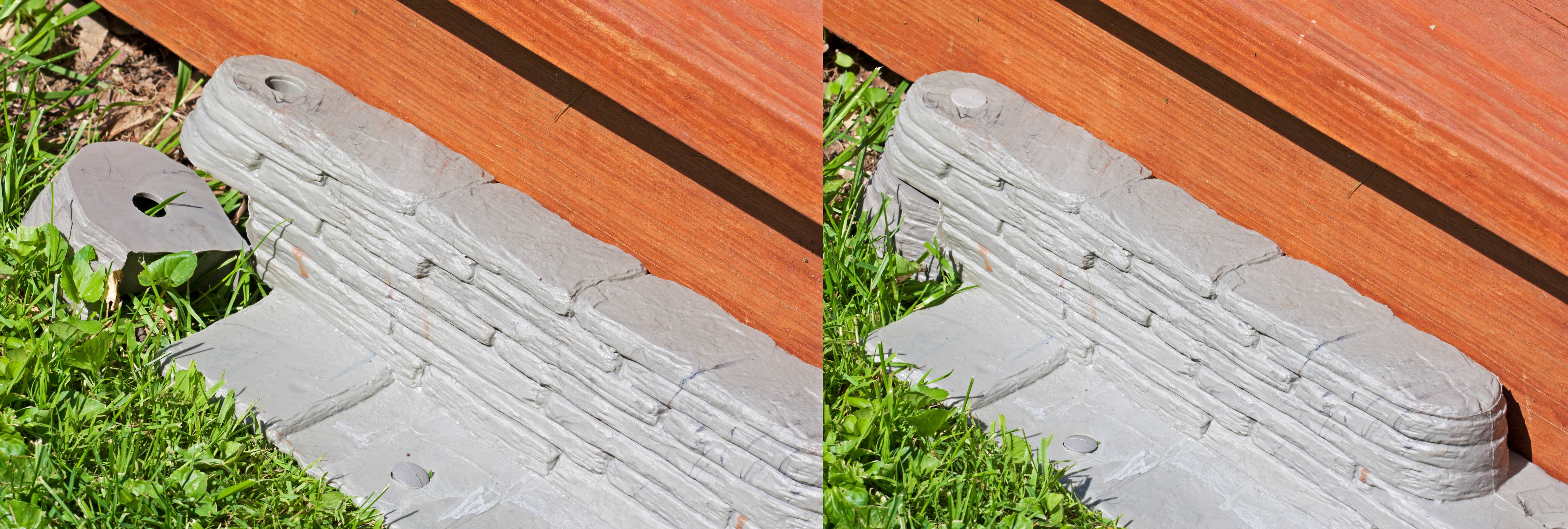 Bedrocks Trim-Free Lawn Edging Gray, 20 Feet, Natural Stacked Slate Design