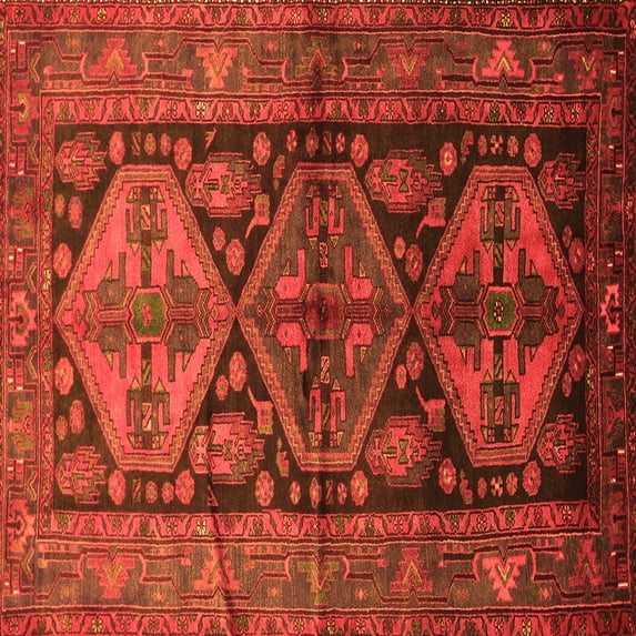 Ahgly Company Indoor Square Persian Orange Traditional Area Rugs, 3' Square