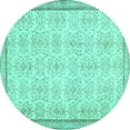 thumbnail image 1 of Ahgly Company Indoor Round Abstract Turquoise Blue Contemporary Area Rugs, 8' Round, 1 of 4