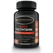 Me First Living Men's Daily Multivitamin/Multimineral with Vitamins A, C, E, D, B1, B2, B3, B5, B6, B12, Magnesium, Biotin, Spirulina, Zinc and More - 60 Multivitamins