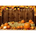 thumbnail image 3 of SUNOLIFE Fall Thanksgiving Backdrop Banner Brown Board Pumpkins Background Decorations 6x4ft, 3 of 3