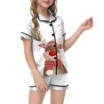 thumbnail image 4 of Gubotare Christmas Pajamas Toddler Plaid Girls Pajamas Set, Soft Lightweight Button-Down Top with Shorts 2 Piece PJS Size 2t 3t (White,2-3 Years), 4 of 5