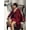 Burgundy, variant on Amore XY Women's Luxe Satin Lace Robe Chemise Set