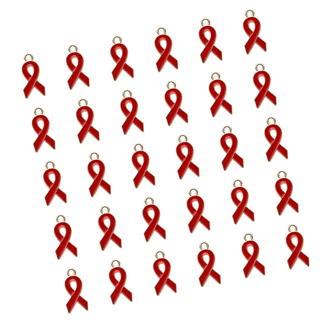 simhoa 30 Pcs Pendentifs Ruban Pendentif Fabrication Bricolage Oreille Clé Émail Rouge