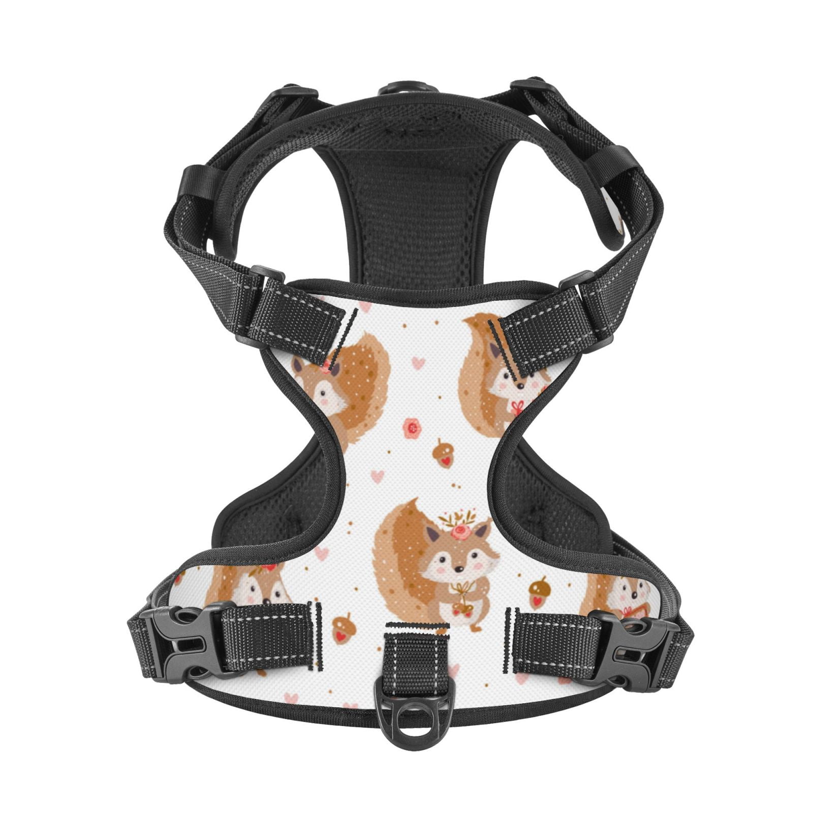 Kdxio Squirrel Giving A Gift Print No Pull Dog Harness Adjustable Reflective Oxford Easy Control Medium Large Dog Harness for Training and Everyday-X-Large