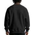 thumbnail image 4 of Dwelliawo Men's Fleece Lined Crew Neck Sweatshirt, Heavyweight Solid Pullover, Warm Long Sleeve No-Hood Jumper, Casual Fall Winter Basic Top for Cold Weather Black XL, 4 of 4