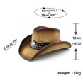 thumbnail image 5 of Classic Western Cowboy Hat for Men and Women, Shapeable Big Wide Brim Cowgirl Hat with Embroidery Halloween Accessory, 5 of 9