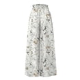 thumbnail image 5 of WTOBBY Women's Floral Print High Waist Wide Leg Palazzo Pants Casual Flowy with Pocket, Designed for Casual Outings, Weekend Getaways and Comfortable All-Day Wear,Light Gray S, 5 of 5