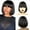 Black, variant on 13.7 Inch Black Wigs for Women Hair Wigs Straight Black Hair Medium Length Hairpiece Party Replacement Lace Front Wigs Human Hair
