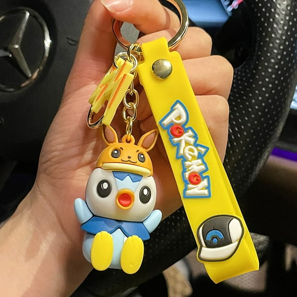 Amyove Pikachu Keychain Pokemon Action Figure Pendant Psyduck  Cross-dressing Car Key Rings 