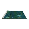 thumbnail image 2 of Ahgly Company Machine Washable Indoor Rectangle Abstract Turquoise Blue Contemporary Area Rugs, 3' x 5', 2 of 4