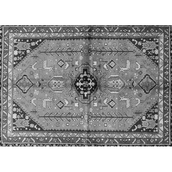 Ahgly Company Indoor Rectangle Persian Gray Traditional Area Rugs, 3' x 5'