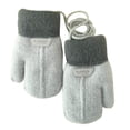 thumbnail image 1 of 1 Pair Hanging Rope Halter Thickened Fleece Lining Winter Gloves Letter Logo Solid Color Baby Knitting Mittens, 1 of 10