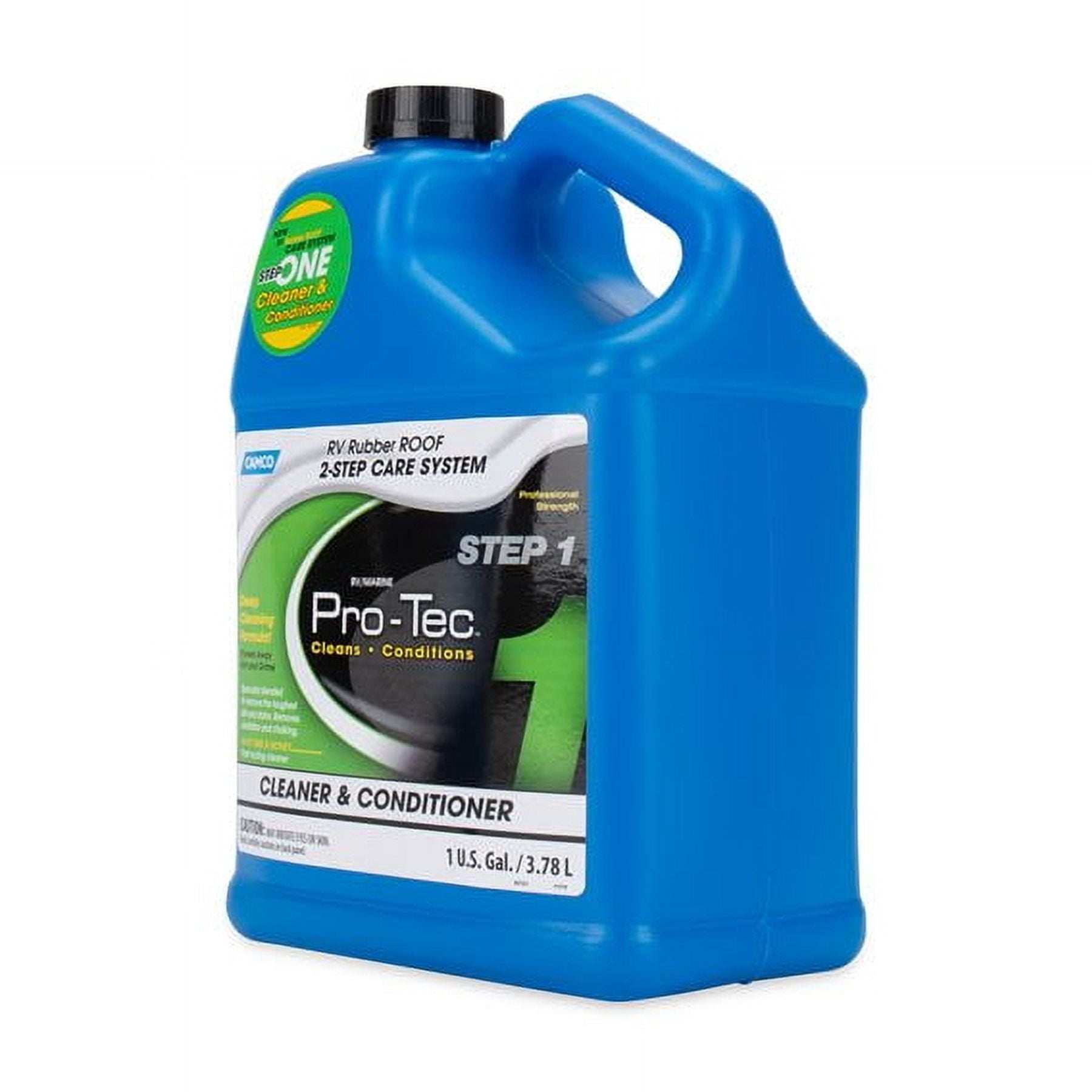 Camco Pro-Tec Camper/RV Rubber Roof Care System | Two Step Treatment Rids Dirt/Grime & Reduces Roof Chalking | Extends the Life of RV & Trailer Rubber Roofs - 2 Gallons (41453)