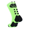 thumbnail image 2 of MadSportsStuff Basketball Socks for Boys Girls - Youth & Adult Athletic Crew Socks - Cushioned Moisture Wicking - Small, Neon Green/Black, 2 of 2