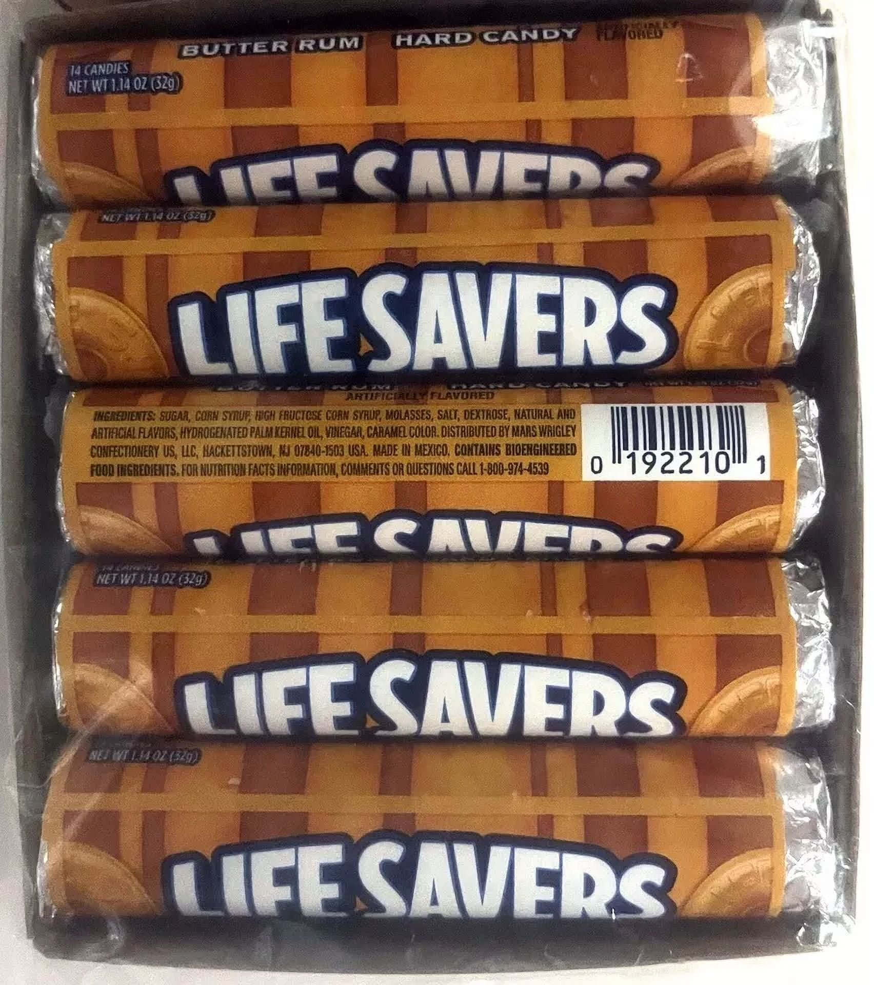 Lifesavers Butter Rum 20 Rolls Life Savers Hard Candy Bulk Candies 1.14 oz