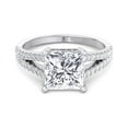 thumbnail image 2 of Dallas - Moissanite Princess Cut Lab Diamond Engagement Ring With Double Band & Sidestones, 2 of 4