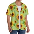 thumbnail image 2 of Goofa Sunflower Leaves Printed Men's Casual Short-sleeved Shirt,Lightweight Breathable Button-down,Summer Casual men's top,Versatile Fashion shirt-4X-Large, 2 of 7