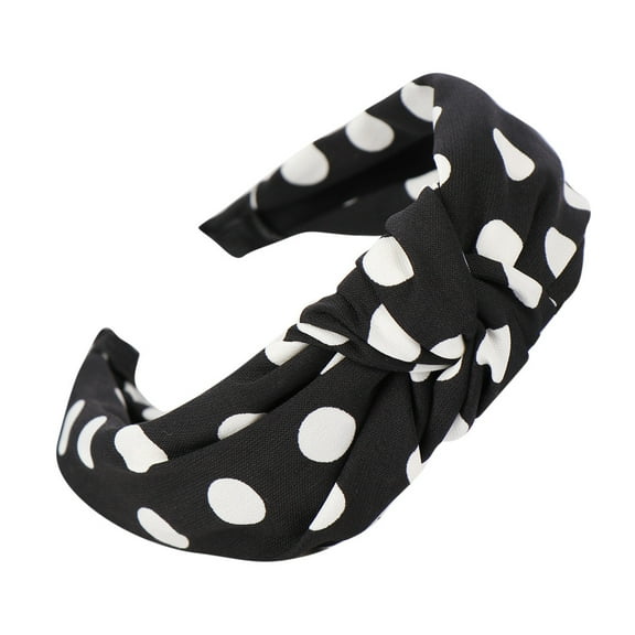 Pxiakgy Hot Sale!! Polka Dot Bunny Ear Knotted Bow Headbands - Vintage Hair Accessories for Women and Girls Fashion Bow Knot Dot Hairband Women Hair Head Hoop Sweet Girls Hair Headband Black One Size