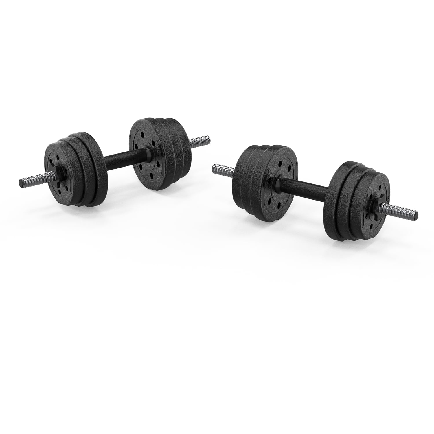 FIXTECH 66LB 2 in 1 Olympic Adjustable Weight Set with Curl bar Used As Barbell for Family fitness Black