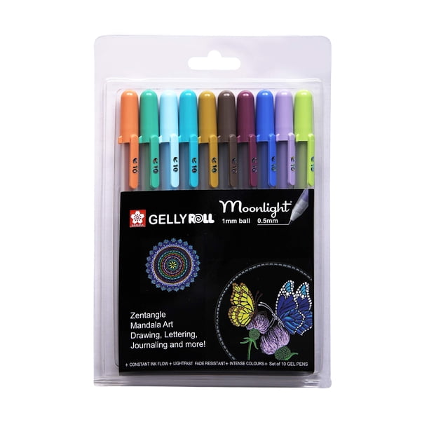 Set de plumas SAKURA Gelly Roll Moonlight de 10 colores finos surtidos