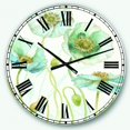thumbnail image 1 of DesignArt Blue Cottage Flowers Drawing I Large Wall Clock, 1 of 2