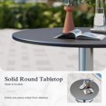 thumbnail image 3 of Sophia & William 30" Round Metal Outdoor Bistro Table Dining Table with Smooth Black Tabletop Stainless Steel X-Shaped Pedestal, 3 of 6
