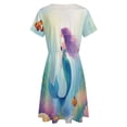 thumbnail image 5 of Mermaid Under The Sea Short Sleeve Dress Women Summer Evening Dresses Ladies Sundress, 5 of 7