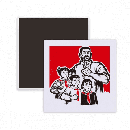 

China Red Education Publicity Model Square Ceracs Fridge Magnet Keepsake Memento