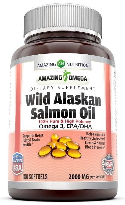 Amazing Omega Wild Alaskan Salmon Oil 2000Mg 180 Softgels 2000mg 180 Softgels