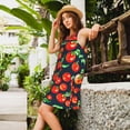 thumbnail image 2 of Vsdgher Robes d'Été Imprimé Tomates pour Femmes Robe Décontractée Col en U Robe de Plage Sans Manches Robe d'Été Ample avec Poche, 2 of 7