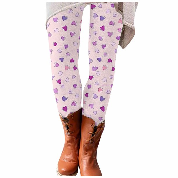 Gibobby Leggings impresos Día San Valentín Mujeres Entrenamiento cuerpo entero Correr Medias deportivas Levantamiento glúteos Pantalones yoga Estilo Pantalones yoga cintura alta(Multicolor, M)