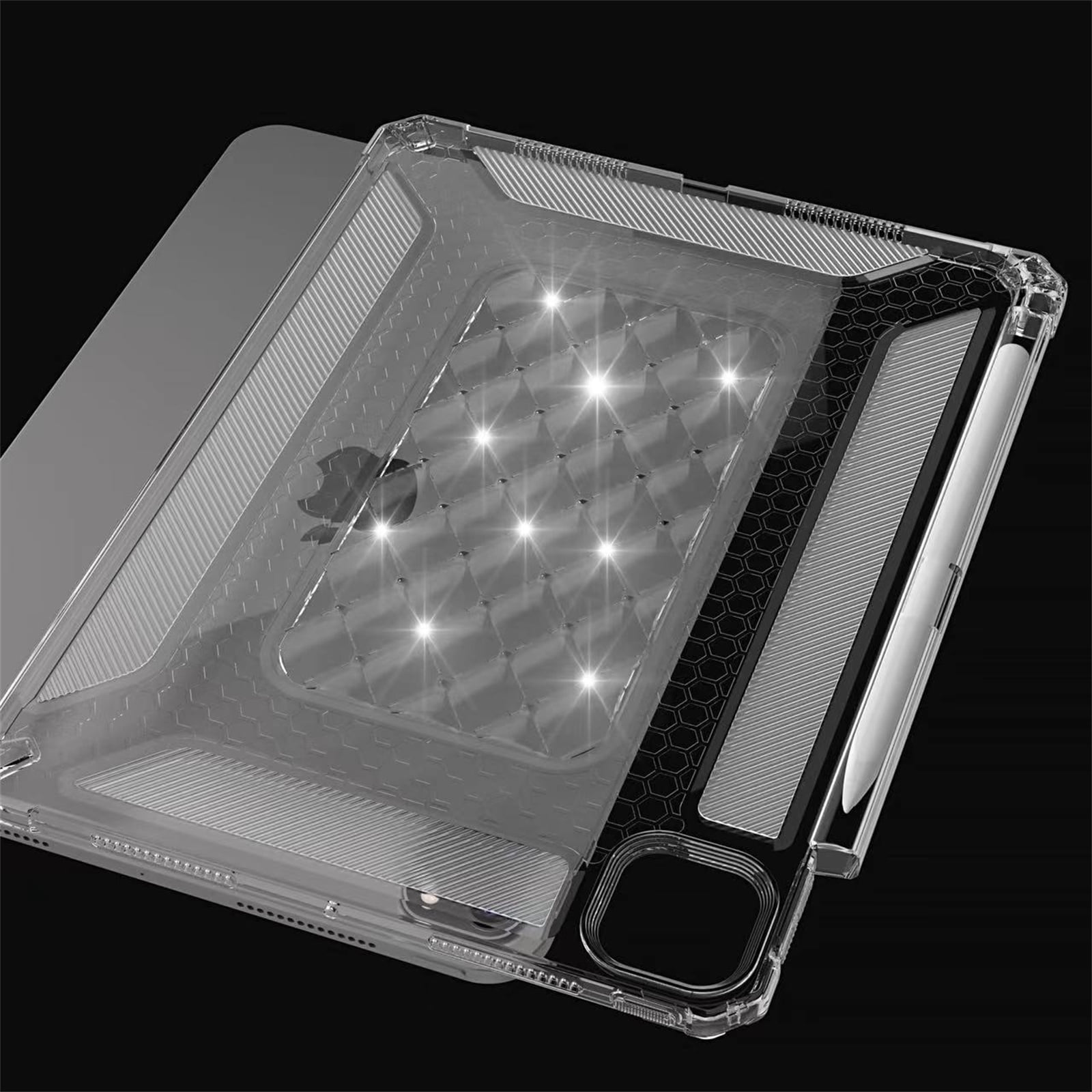 TECH CIRCLE for Apple iPad Pro 13-inch (M4/M5)  Slim Clear Back Cover Case with Pencil Holder Slot, Lightweight Protective Soft TPU Transparent Case, Crystal