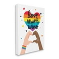 thumbnail image 3 of Stupell Industries Love Always Wins Rainbow Heart Hand Gesture,16 x 20, Design by Angela Nickeas, 3 of 5