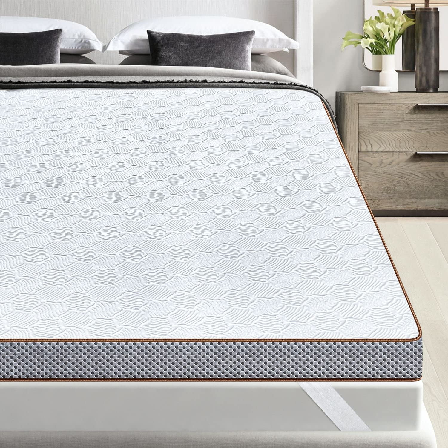 MANXING 3 Inch Memory Foam Mattress Topper Queen Cooling Gel Mattress