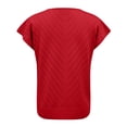 thumbnail image 5 of hoksml Women's V-Neck Dolman Sleeve Knit Top with Chevron Openwork, Loose Fit Casual Sweater for Everyday Wear, 5 of 5
