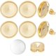 thumbnail image 1 of 1 caja con 40 juegos de postes de cabujón y 40 cabujones de acero inoxidable chapado en oro de 18 quilates, bisel redondo para aretes con tuercas para aretes., 1 of 9