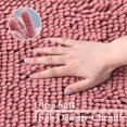 thumbnail image 3 of LQQBOX Bathroom Rugs Sets 3 Piece Chenille Bathroom Rugs Super Soft Bathroom Set Non-Slip Bath Mat Set Water Absorbent Bath Mats for Bathroom with High Plush Easy to Clean - Deep Pink, 3 of 7